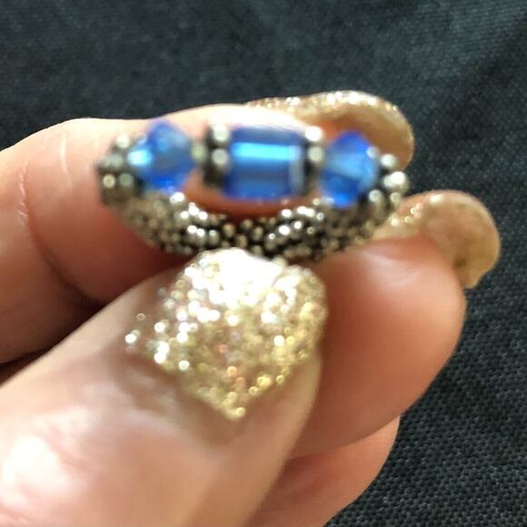 Swarovski crystal Stretch ring Toe Ring Sterling Silver choose color NWT - Picture 3 of 7